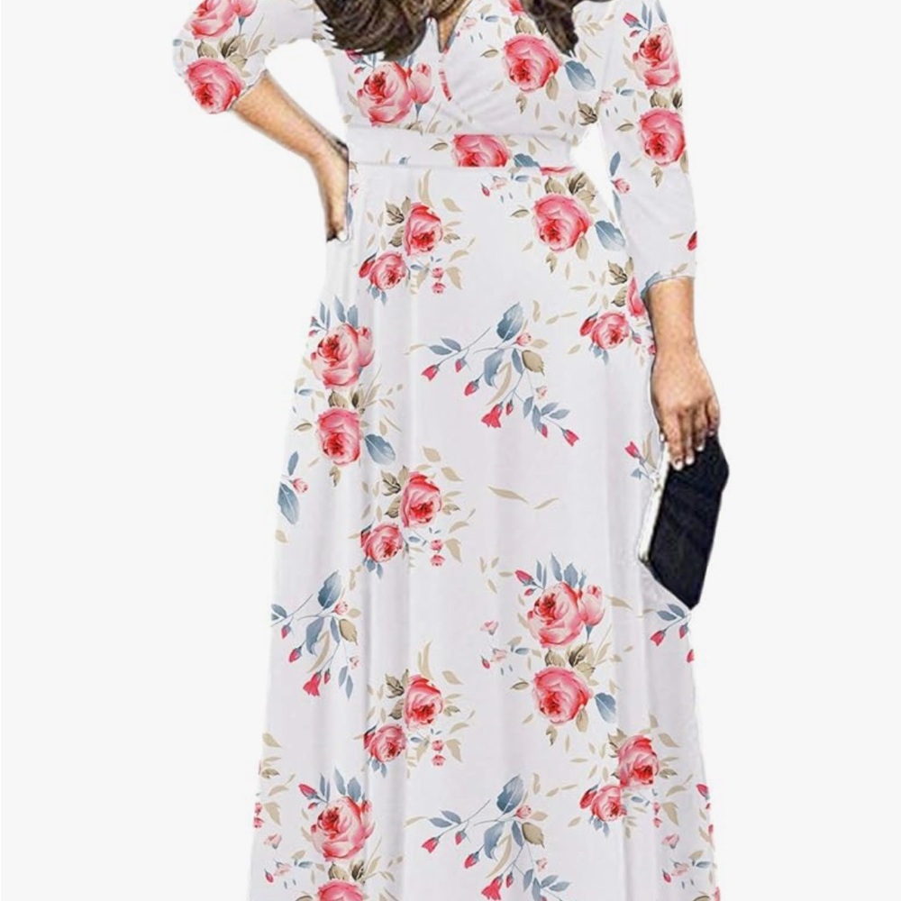 Chic Long Sleeve Floral Maxi Dress